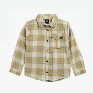 VOLCOM YOUTH SIZE XL CADEN LONG SLEEVE FLANNEL IN BONE